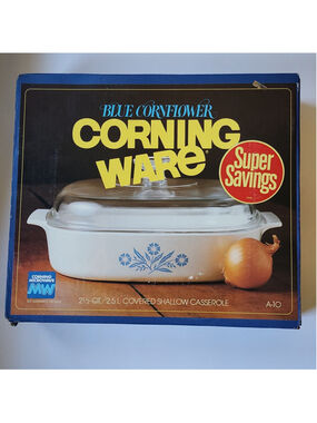 Vintage CorningWare Blue Cornflower A-10 Casserole Set 2.5 Qt Sealed In Box NEW